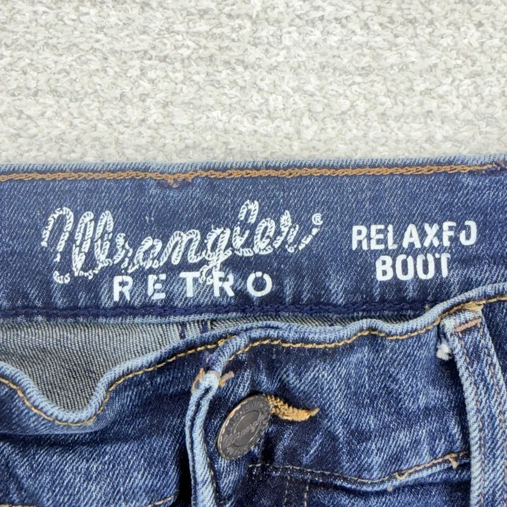 Wrangler Retro Relaxed Boot Jeans Mens 30x34 (30x33) Blue Stretch Western Cowboy
